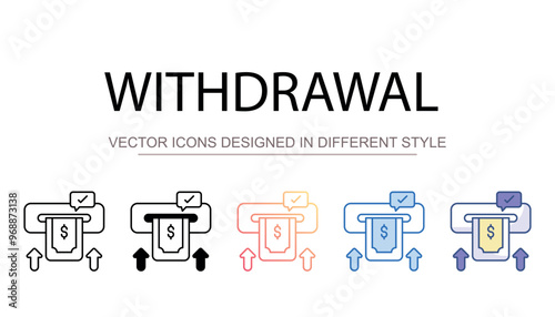 Withdrawal icon design with white background stock illustration