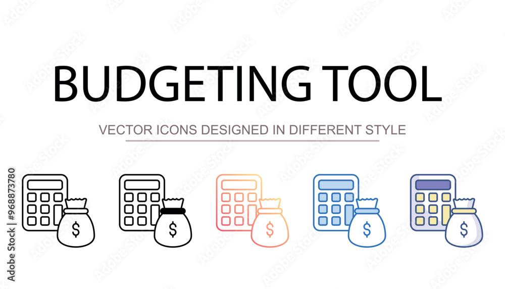 Budgeting Tool icon design with white background stock illustration Budgeting Tool icon design with white background stock illustration