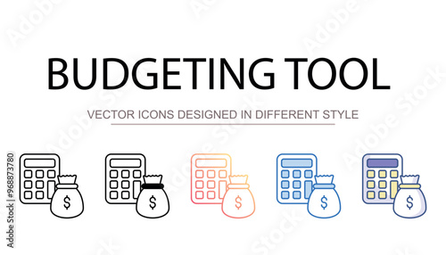 Budgeting Tool icon design with white background stock illustration