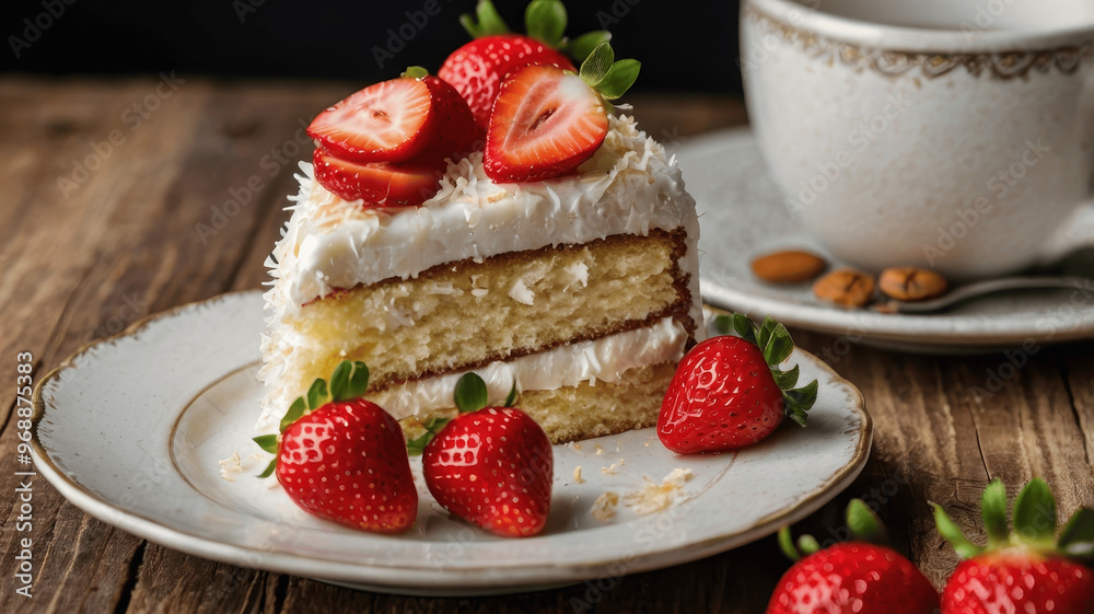 cake with strawberries cake with strawberries