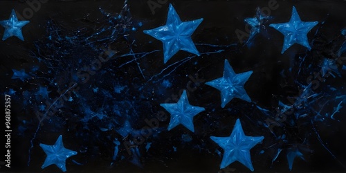 Wallpaper Mural A clear night sky filled with shimmering stars over a dark blue atmospheric backdrop Torontodigital.ca