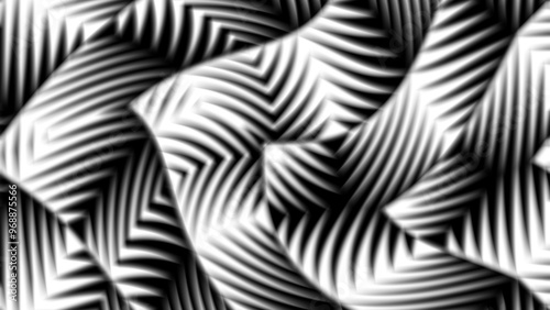 Abstract creative black and white zigzag bend stripe geometric shape monochrome background illustration.
