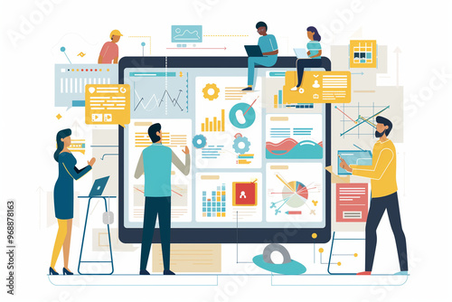 business people and communication with ux design for company website update with planning. Digital, tech and job of staff with collaboration, work and discussion at creative coworking office