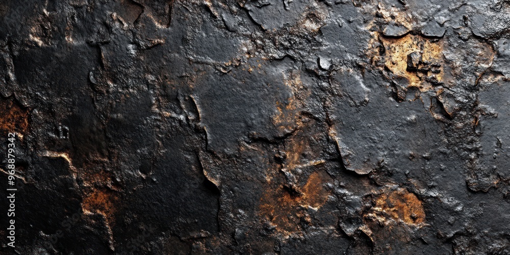 Close-up of Dark Cracked and Weathered Surface Close-up of Dark Cracked and Weathered Surface