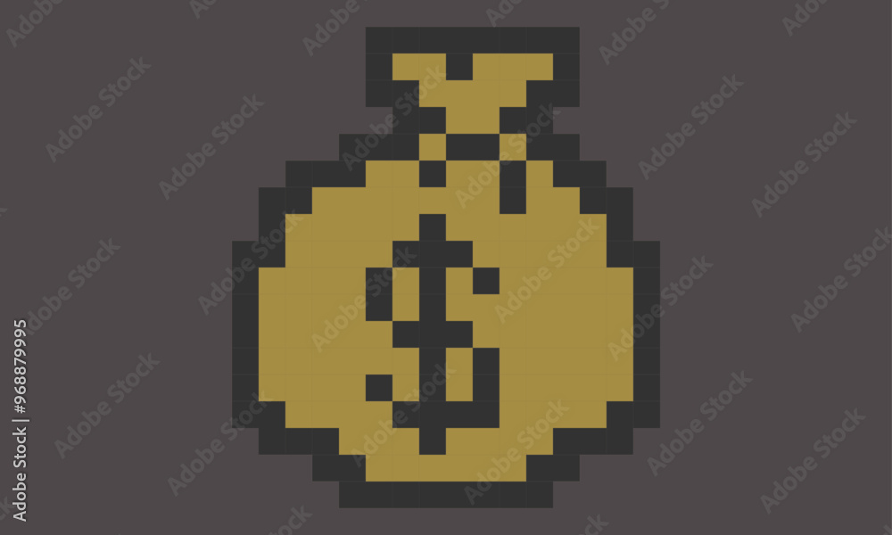 Treasure bag dot illustration1 -pixel art- Treasure bag dot illustration1 -pixel art-