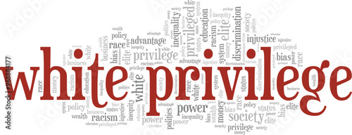 White Privilege word cloud conceptual design isolated on white background.