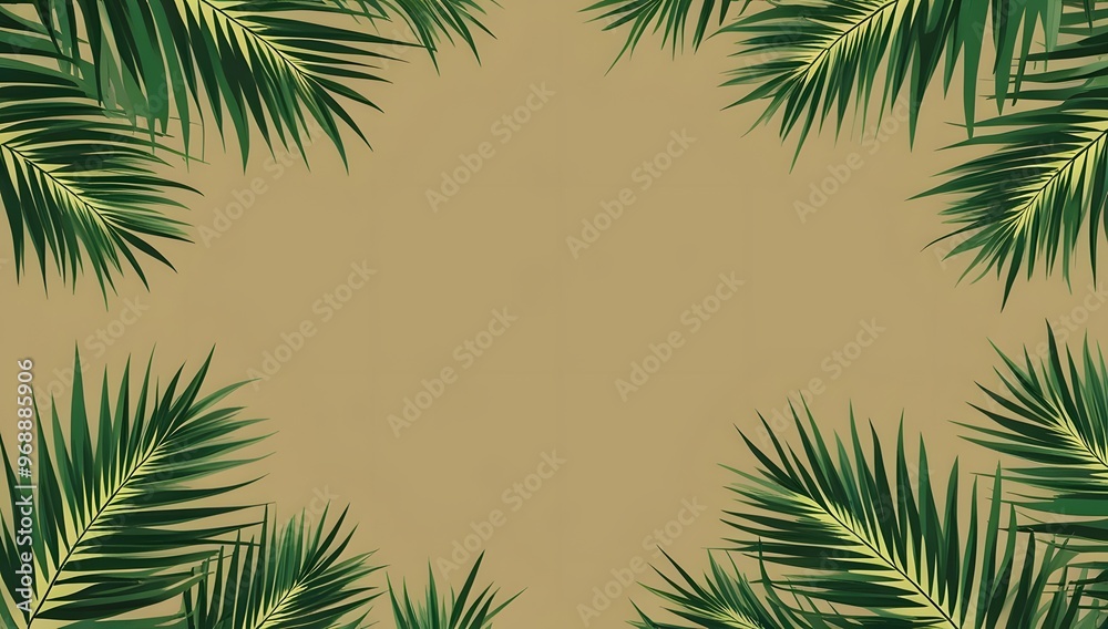 Naklejka premium simple background of minimalist sunset with palm tree silhouette
