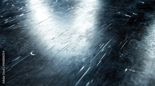 Close-up of a Scratched Metallic Surface with Glare photo