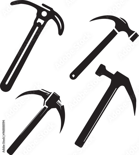 Crowbar silhouette -Crowbar Silhouette, Wrecking Bar, Pry Bar Hand Tool - Vector image of crowbar