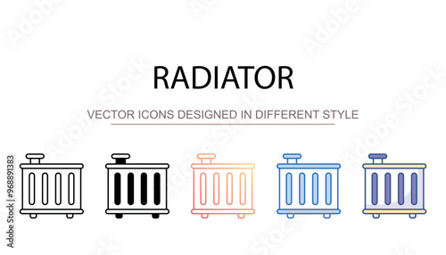 Radiator icon design with white background stock illustration