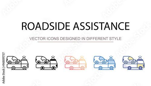Roadside assistance icon design with white background stock illustration