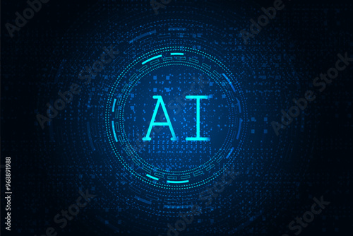 Artificial Intelligence ,AI chipset on circuit board, futuristic Technology Concept	

