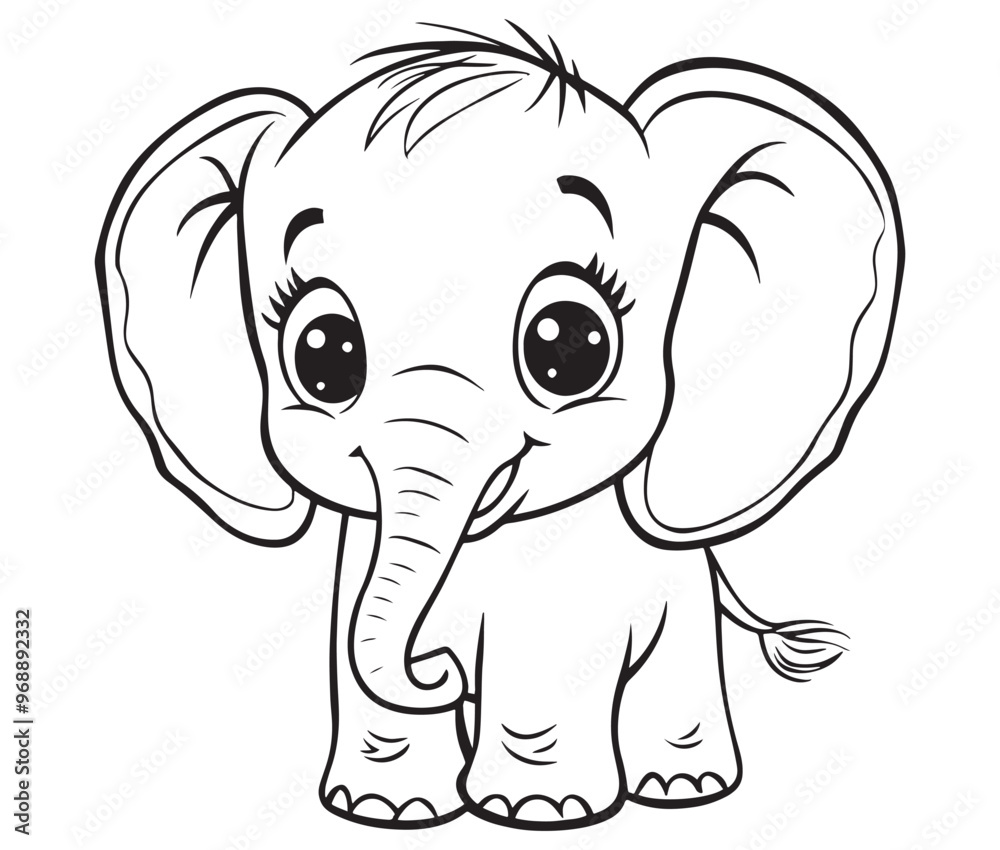 Elephant cartoon page cute animals vector illustration Elephant cartoon page cute animals vector illustration