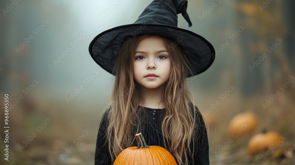 A haunting yet beautiful Halloween girl portrait set against a spooky backdrop. The mysterious character is surrounded by eerie details like glowing pumpkins, dark shadows, and swirling mist. A haunting yet beautiful Halloween girl portrait set against a spooky backdrop. The mysterious character is surrounded by eerie details like glowing pumpkins, dark shadows, and swirling mist.