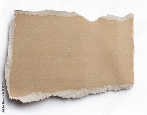 Ripped torn paper edges isolated on white background photo