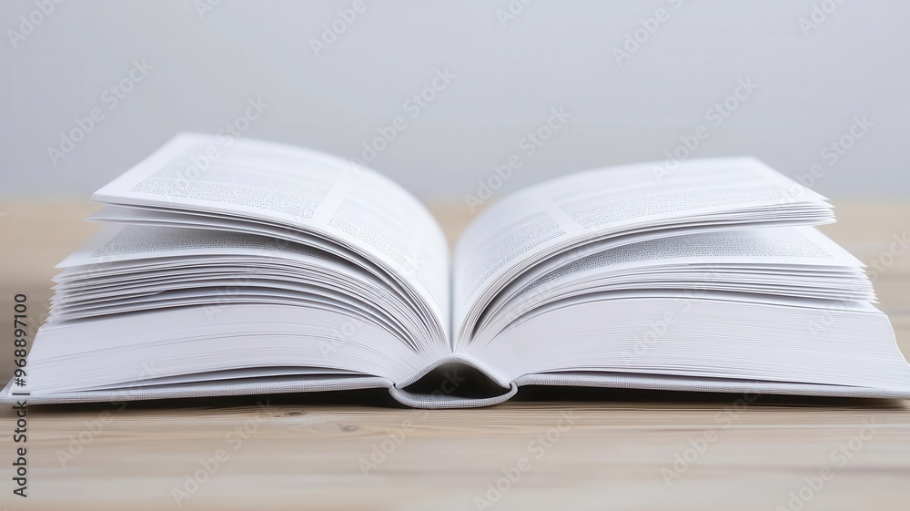 Close-up of an open book mockup showing customizable inner pages, Book mockup, page layout, focused presentation Close-up of an open book mockup showing customizable inner pages, Book mockup, page layout, focused presentation