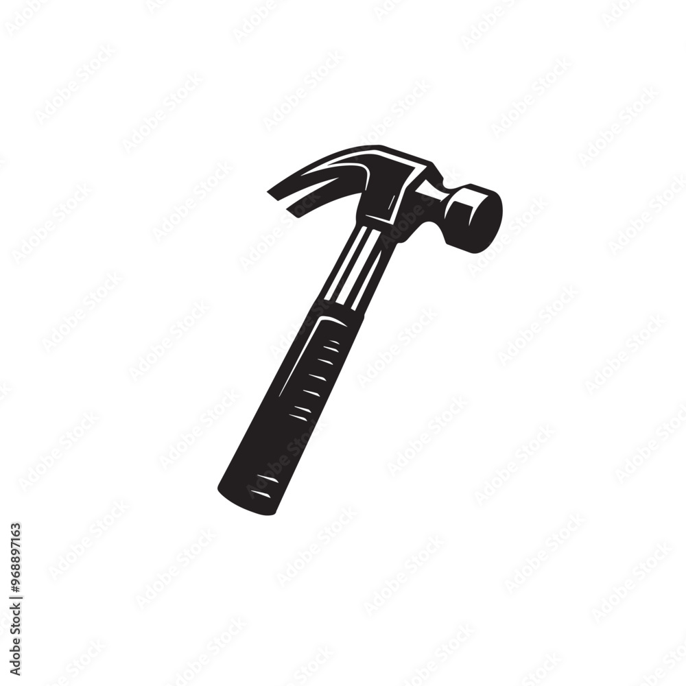 Hammer silhouette. Hammer logo, icon vector design black and white. Hammer silhouette. Hammer logo, icon vector design black and white.