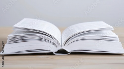 Close-up of an open book mockup showing customizable inner pages, Book mockup, page layout, focused presentation