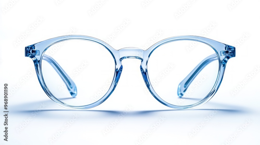 Modern Transparent Eyeglasses with Blue Frame Highlighting Elegance Isolated on Transparent Background Modern Transparent Eyeglasses with Blue Frame Highlighting Elegance Isolated on Transparent Background