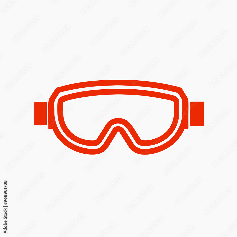 Red safety goggles on a minimalistic background representing protection and safety in various environments