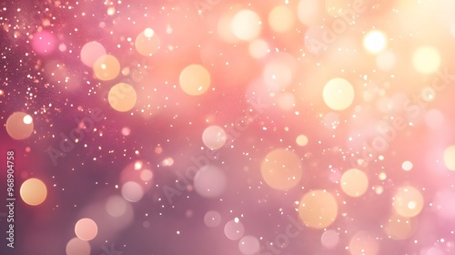 A soft, dreamy background featuring pink and white bokeh lights, creating a glowing, ethereal atmosphere. The sparkling light orbs add a sense of romance and magic.