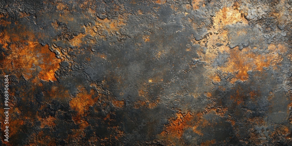Close-up of a Dark Metal Surface with Rust Patches Close-up of a Dark Metal Surface with Rust Patches