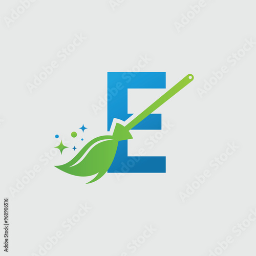 Modern Cleaning Logo With Letter E