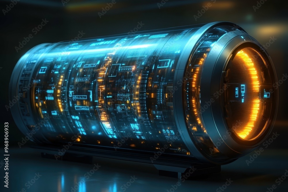 A sleek futuristic carbon capture machine designed to extract CO2 from the atmosphere. A sleek futuristic carbon capture machine designed to extract CO2 from the atmosphere.