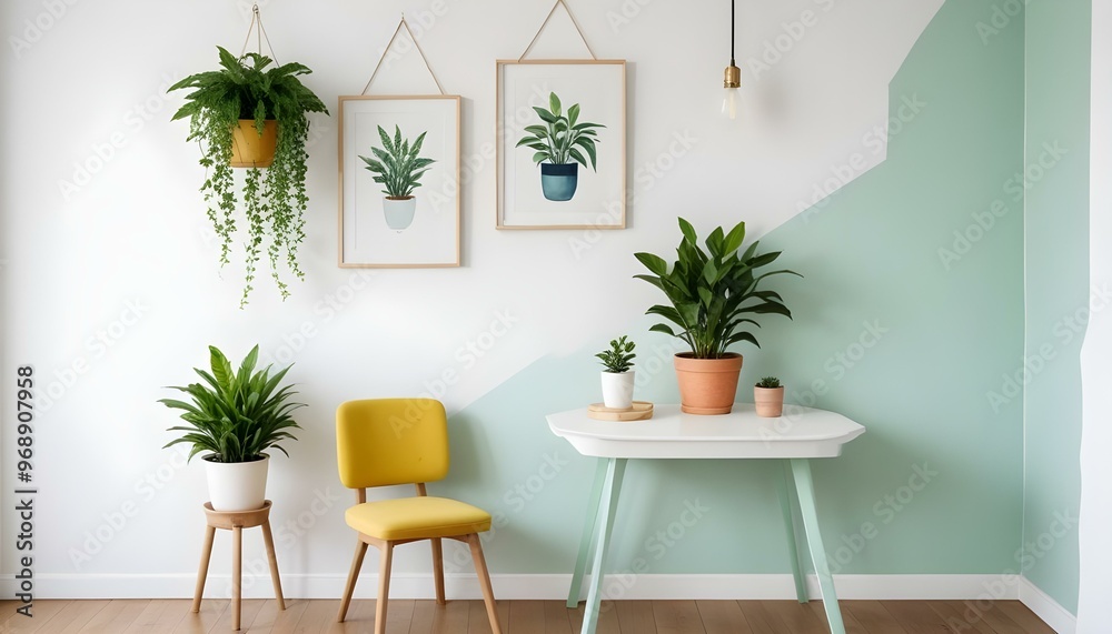 Photo modern style interior room 3d illustration Interior frame living room with colorful white sofa Photo modern style interior room 3d illustration Interior frame living room with colorful white sofa