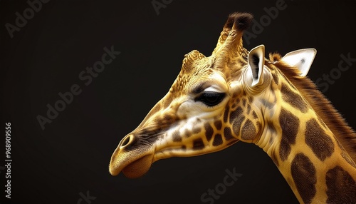 Artistic gold giraffe head