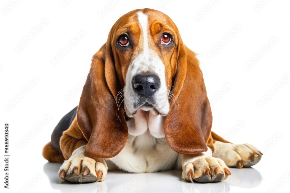 With floppy ears and wrinkled face, this brown Basset Hound exudes cuteness, friendliness, and a laid-back demeanor. Its big paws move slowly in pursuit of snacks. With floppy ears and wrinkled face, this brown Basset Hound exudes cuteness, friendliness, and a laid-back demeanor. Its big paws move slowly in pursuit of snacks.