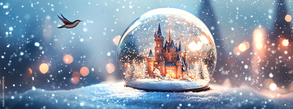 Fairytale Castle in a Snow Globe Fairytale Castle in a Snow Globe