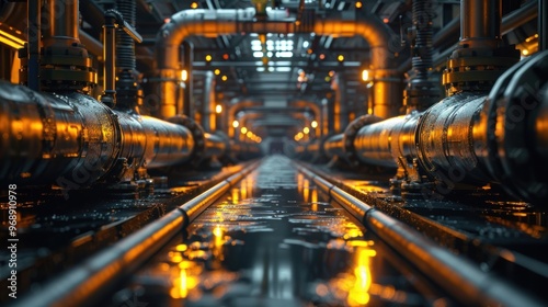 A maze of industrial pipes in a power plant, showcasing the technical setting.