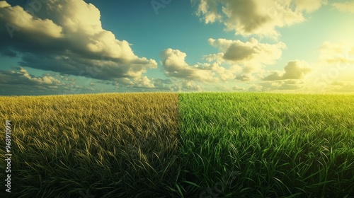 Concept of the grass is always greener on the other side