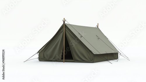 A green tent on a white background.