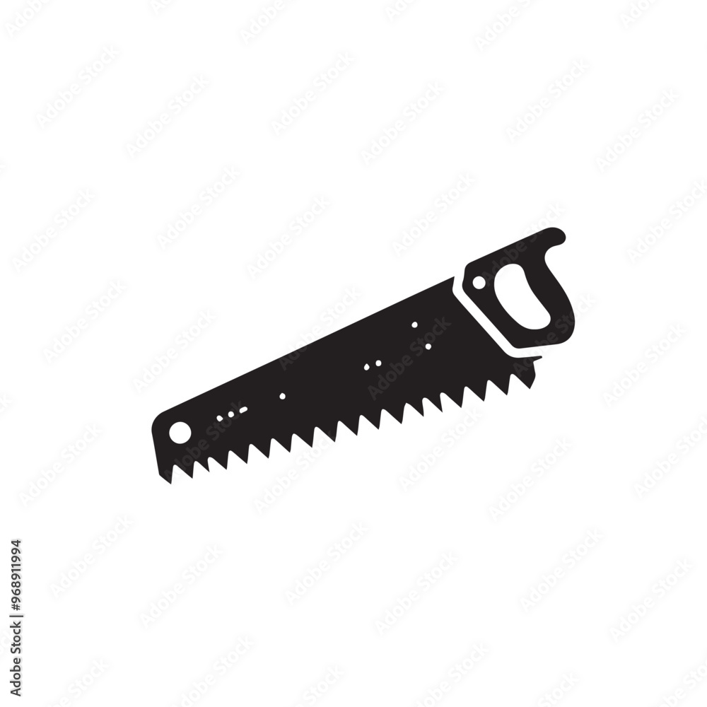 Hand saw silhouette. Hand saw logo, icon vector design black and white. Hand saw silhouette. Hand saw logo, icon vector design black and white.
