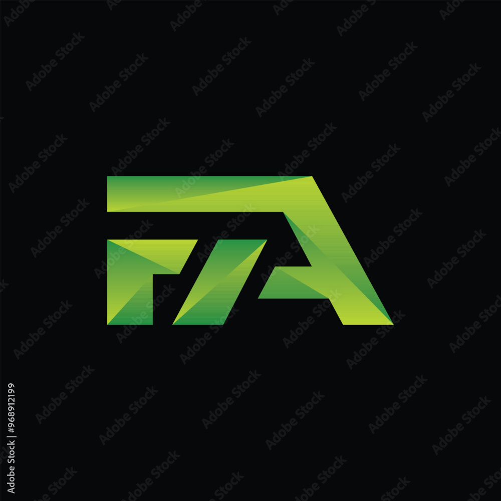 Fototapeta premium Letter FA Geometric Modern Technology Business Icon Creative Design Logo