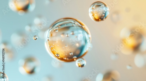 Wallpaper Mural luxury beauty serum droplets, highlighted against a sleek background, representing advanced skincare research. Torontodigital.ca