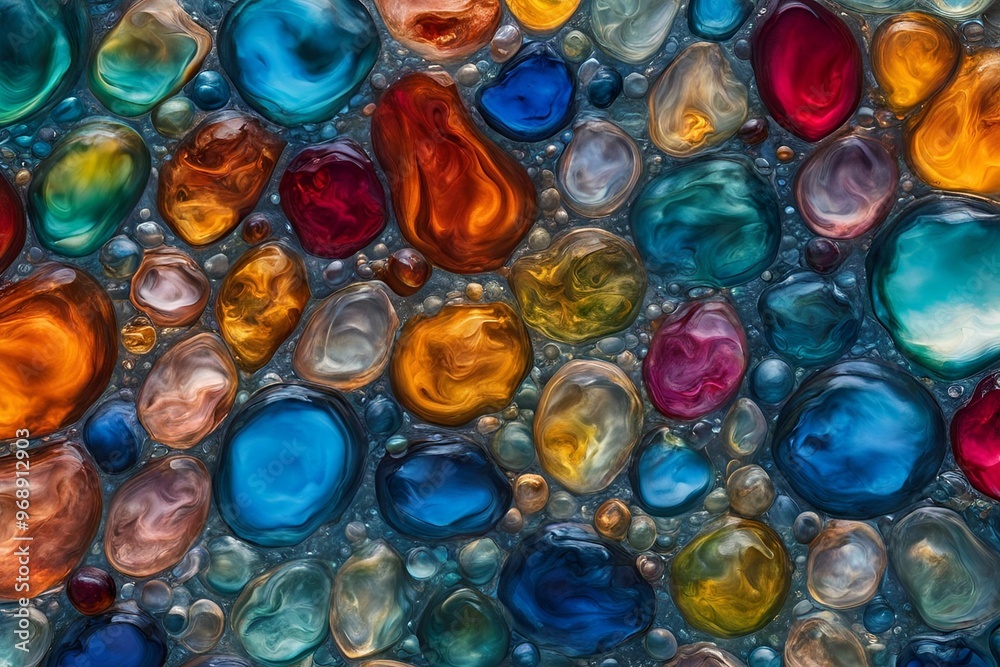 Full frame of abstract mix of different colors with clear water Full frame of abstract mix of different colors with clear water