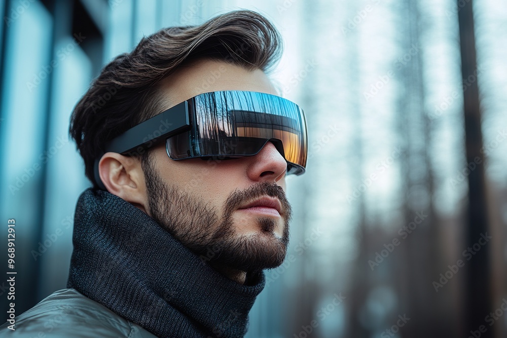 A futuristic smartglasses device with integrated AR capabilities and sleek design A futuristic smartglasses device with integrated AR capabilities and sleek design