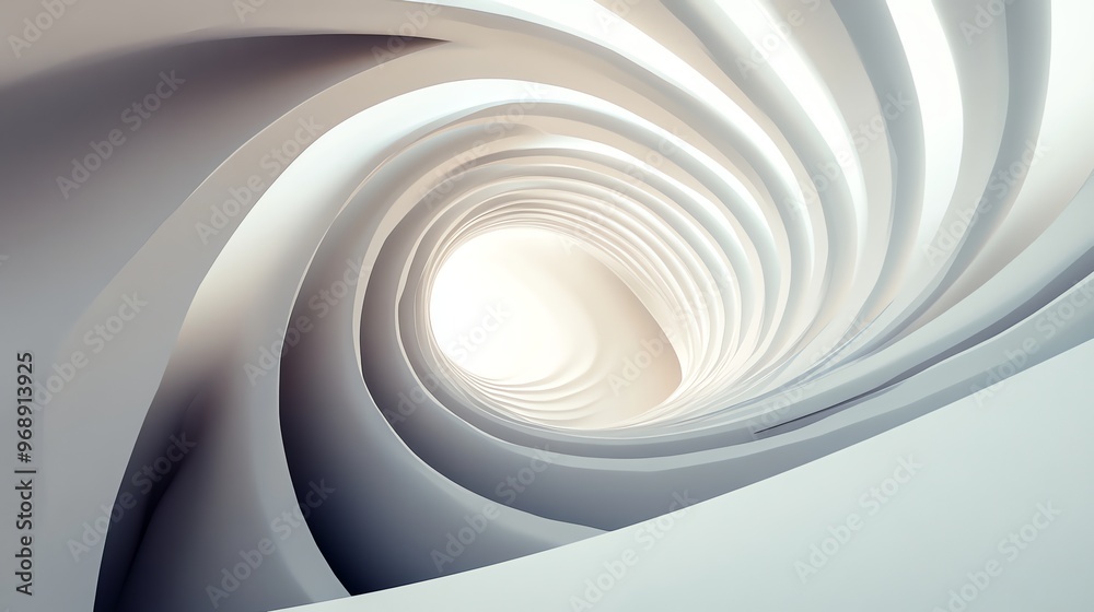 Abstract 3D rendering of a white geometric shape. Abstract 3D rendering of a white geometric shape.
