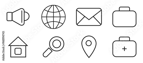A beautifully designed set of pixel art icons that are elegantly displayed on a clean, white background for clear visibility