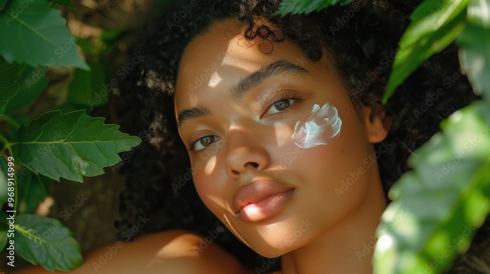 Glamorous woman with luminous skin, applying luxurious face cream, elegant bedroom decor, promoting indulgence and radiant complexion. Glamorous woman with luminous skin, applying luxurious face cream, elegant bedroom decor, promoting indulgence and radiant complexion.