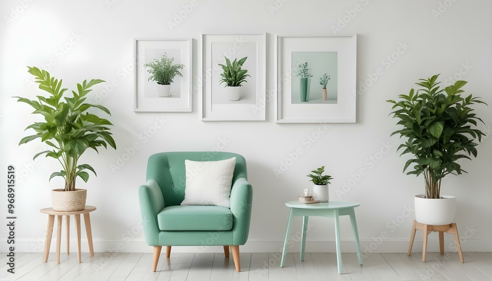 Photo modern style interior room 3d illustration Interior frame living room with colorful white sofa Photo modern style interior room 3d illustration Interior frame living room with colorful white sofa