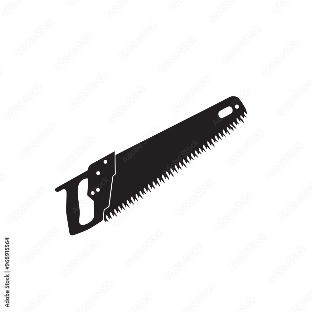 Hand saw silhouette. Hand saw logo, icon vector design black and white. Hand saw silhouette. Hand saw logo, icon vector design black and white.