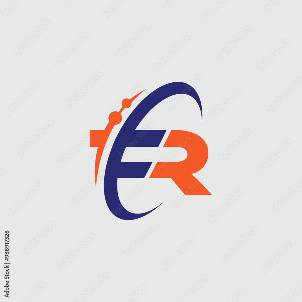 FR Tech Logo. Letter FR with tech circle logo template FR Tech Logo. Letter FR with tech circle logo template