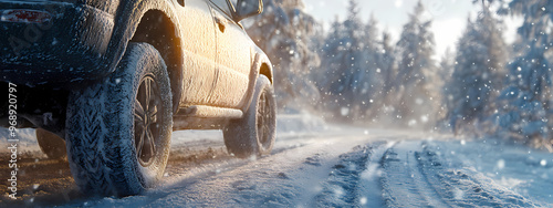 Driving on Snow-Covered Road