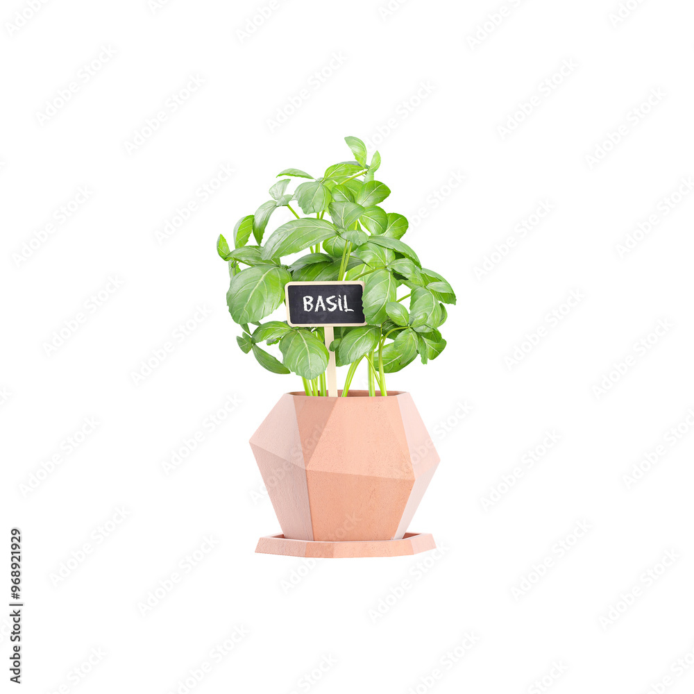 collection of Basil plant isolated on transparent Canvas collection of Basil plant isolated on transparent Canvas