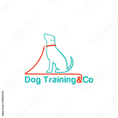 Dog trainer company modern logo design, animal instructor symbol vector.