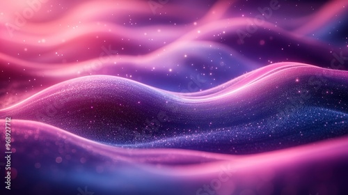 Glittering Pink and Purple Waves in a Dreamy Landscape Generative AI